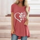thumbnail image 3 of Pntutb Mujeres Moda Casual Impresión Camisas Manga Corta Suelta Tee tops Túnica Blusa Pntutb Pntutb-8145, 3 of 4
