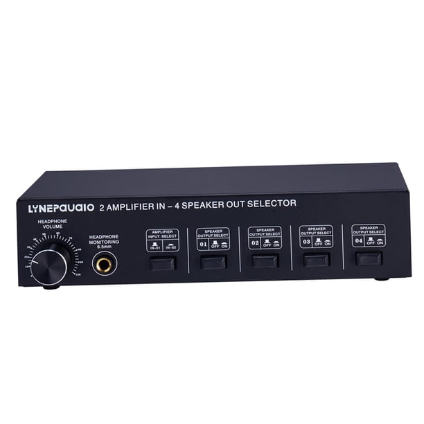 Amplificador de Potencia de 2 Entradas Y 4 Salidas, Conmutador de Sonido de 300 W Por Canal Sin Pérdidas