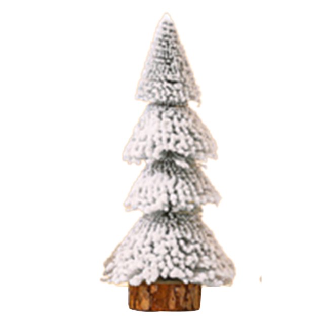 Christmas Tree Decorations Miniature Christmas Tree Snow Frost Ornaments with Wooden Bases for Miniature Scenes,Christmas Crafting and Designing Small Christmas Tree