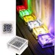 thumbnail image 1 of MEDOYOH 2er-Set Solar Glas Pflastersteine mit 12 Tasten Fernbedienung, Bunt Licht On/Off Lichtsensor Wegbeleuchtung Wasserdicht Bodenstrahler Solar für Patio Garten Hof Weg Terrasse, 105x105x55mm Zhivalor OTTO-QQ-0029, 1 of 2