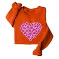 thumbnail image 4 of ibuvkizy Valentine's Day!Womens Sweatshirt Round Neck Lover's Love Print Sweatshirt Long Sleeved Pullover Top/shirt Orange,L, 4 of 6