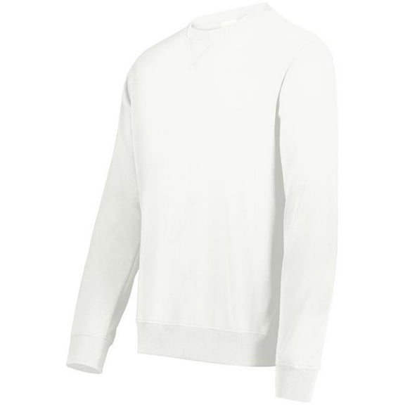 Augusta Sportswear 6957.803.S All-Day Core Basics Fleece Crew T-Shirt, Ultra White - Small