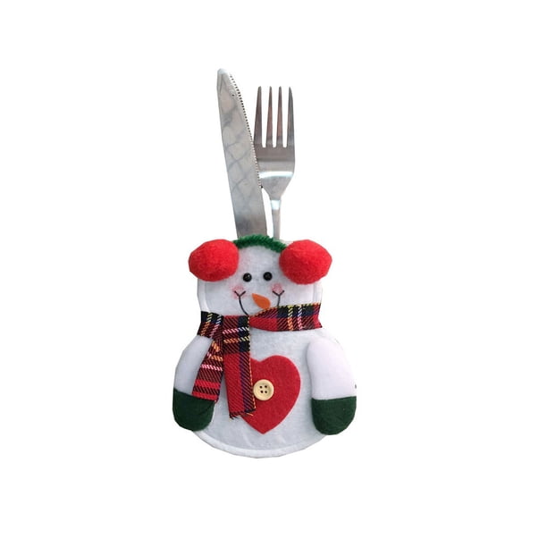 Advancent 1/6 Uds cuchara de Navidad tenedor bolsa Navidad Año Nuevo decoración único exquisito soporte para cubiertos organizador vajilla Kits de decoración para fiestas 1 7x10x13cm Advancent JJ16291-01