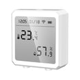 thumbnail image 1 of Monstrate Sensor inteligente de temperatura y humedad Tuya para dormitorio, teléfono móvil, WiFi, pantalla Digital, termómetro, suministros Electrónica Blanco, 1 of 6