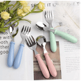 thumbnail image 3 of "6 Pcs Acero Inoxidable Bebés Kit Cubiertos Cuchara Tenedor Rosa, Verde y Azul ", 3 of 5