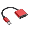 thumbnail image 4 of Adaptador de audio 2 en 1 tipo C de 3,5 mm para auriculares (rojo), 4 of 9