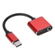 thumbnail image 4 of Adaptador de auriculares de audio NikouMX 2 en 1 tipo convertidor de 3,5 mm C negro, 4 of 8