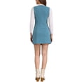 thumbnail image 3 of Vestido de tirantes para mujer INSPIRE CHIC, con escote redondo, tipo pinafore, en tela de pana, vestido casual, talla XS, color azul, 3 of 6