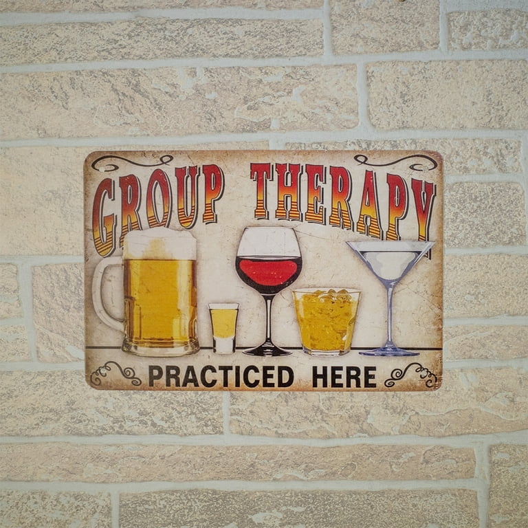Funny Novelty Group Therapy Beer Wine Tin Wall Sign Man Cave Bar Pub Cafe Decor Funny Novelty Group Therapy Beer Wine Tin Wall Sign Man Cave Bar Pub Cafe Decor