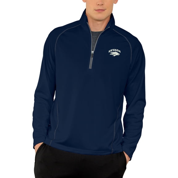 Men's Navy Nevada Wolf Pack Vansport Performance Quarter-Zip Pullover Jacket