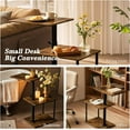thumbnail image 4 of Swivel Side Table for Couch Arm, Height Adjustable C Shaped End Table for Recliner or Bed, Tv Trays with Storage Shelf for Small Spaces- Small Nightstand for Living Room, Bedroom, 4 of 8