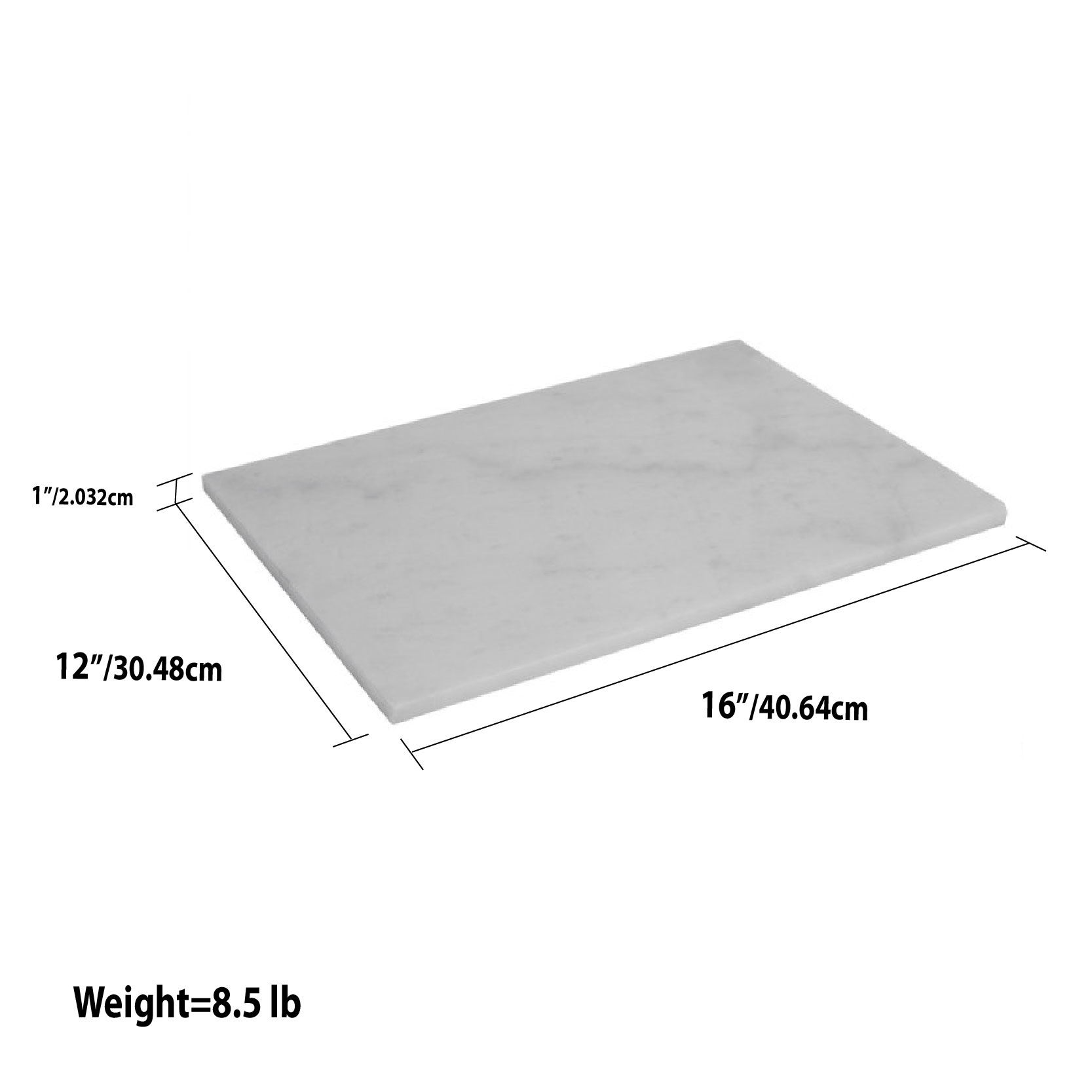 Home Basics 12" x 16" Marble Cutting Board, White - image 5 of 9