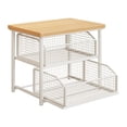 thumbnail image 4 of DimyFew Coffee Station Organizer Wooden Coffee Counter Shelf Iron Rack with Large Capacity Drawer for Cup Snack Tea Bag Storage Suitable for Dining Table Offi Double Layer, 4 of 8