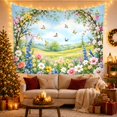 thumbnail image 3 of Blooming Garden with Birds and Wildflowers in Sunshine, Peaceful Cottagecore for Nature Lovers, Floral Meadow Wall Art, Housewarming Gift, Tapestry Wall Hanging for Bedroom and Living Room, 3 of 7