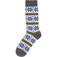 thumbnail image 2 of BambooMN Men's Christmas Crew Socks - Cotton Novelty Holiday Designs - Blue Pattern - 1 Pair, 2 of 6