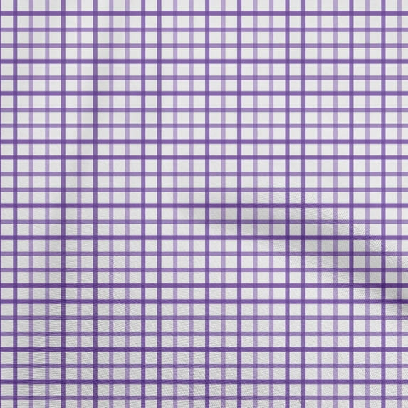 oneOone Polyester Spandex Purple Fabric Check Quilting Supplies Print Sewing Fabric By The Yard 56 Inch Wide
