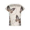 thumbnail image 4 of Camiseta de manga corta con estampado de mariposa sexy informal para mujer Pompotops hkajfhjk462341, 4 of 5