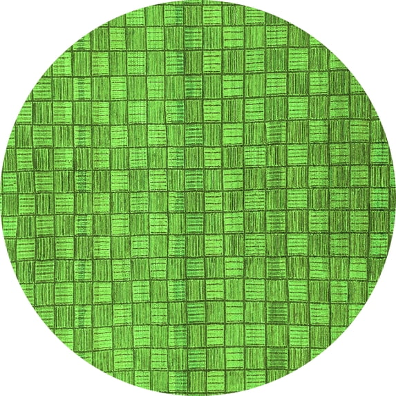 Ahgly Company Indoor Round Abstract Green Modern Area Rugs, 6' Round