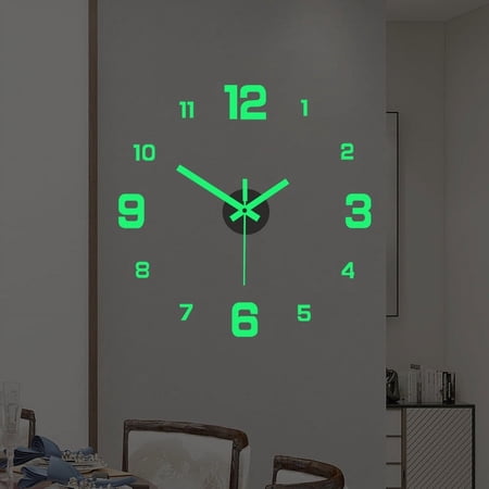 Creative Luminous Digital Clock - Silent Wall Sticker Clock for Study and Living Room - DIY Punch-Free Design