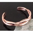 thumbnail image 3 of Pure Copper Hammered Cuff Bangle Copper Wire, Shiny, Twisted Double Bar Bangle, 3 of 5