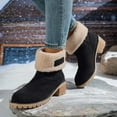 thumbnail image 2 of Retro Suede Mid Calf Boots with Side Zipper and Heel for Women's Fashionable Winter Comfort and Warmth, 2 of 8
