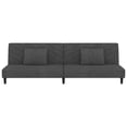thumbnail image 6 of vidaXL 2-Seater Sofa Bed with Two Pillows Dark Gray Velvet, 6 of 10