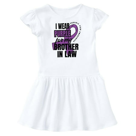 

Inktastic Chronic Pain I Wear Purple For My Brother in Law Gift Toddler Girl Dress