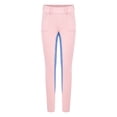 thumbnail image 3 of dPois Kids Girls Horseback Riding Tights High Waist Arena Training Breeches with Pockets for Riding Pink 6, 3 of 5