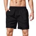 thumbnail image 4 of RKSTN Swim Shorts for Mens Cute Dog Print Positioned on Rear Hip Plus Size Color Blocking Elastic Waist Drawstring Casual Versatile Beach Vacation Board Shorts with Pockets, 4 of 9