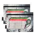 thumbnail image 2 of Fantasy Planet City 2 Pack Pencil Pouch for 3 Ring Binder Smooth Zipper Folders with Pockets Clear Window Pencil Case, 2 of 6