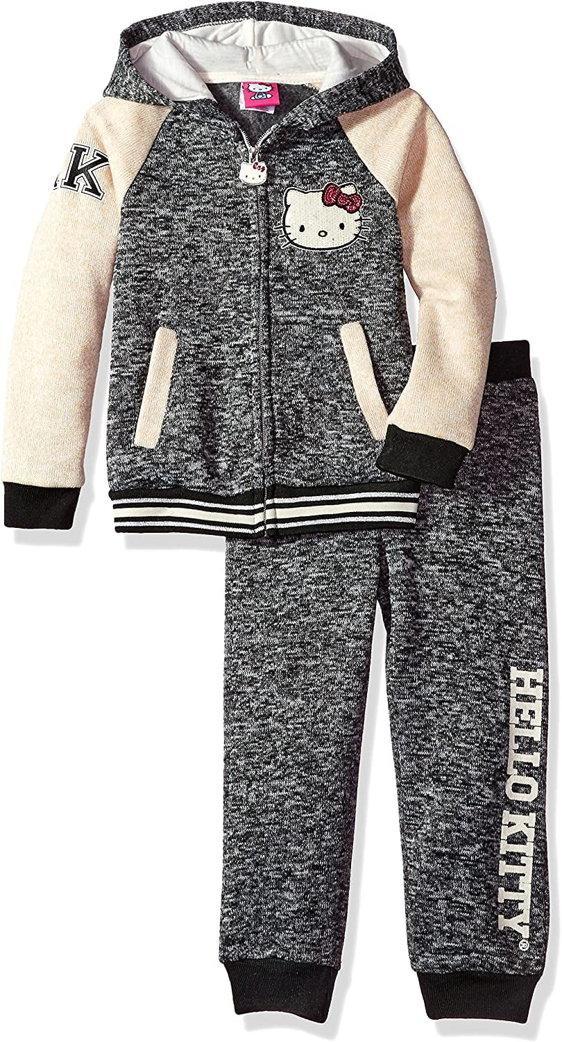 Hello Kitty Little Girls' 2 Piece Hooded Fleece Active Clothing Set