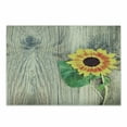 thumbnail image 1 of Sunflower Cutting Board, Sunflower on Wooden Old Board Bouquet Floral Mother Earth Photo, Decorative Tempered Glass Cutting and Serving Board, Small Size, Brown Green Yellow, by Ambesonne, 1 of 1
