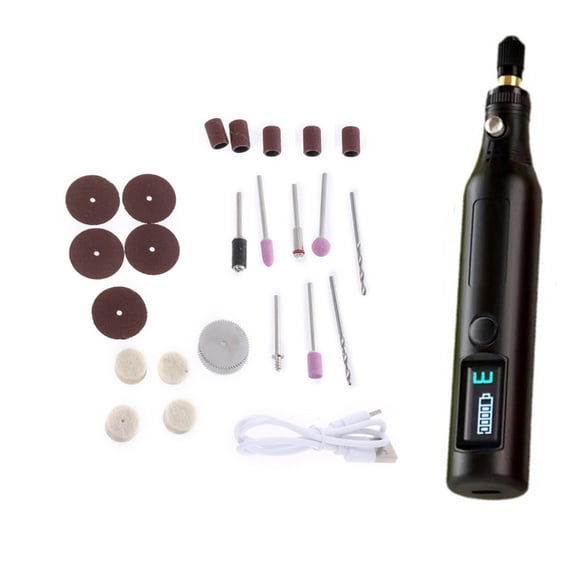 25x Handheld Miniature Electric Engraver Kit with Digital Display for Detailed Woodwork Metal Polishing Carving Crafting