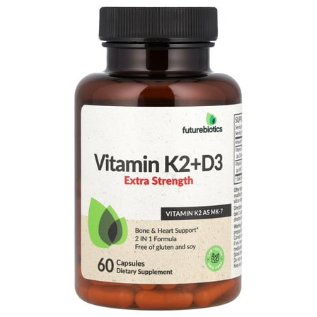 Futurebiotics Vitamin K2   D3, Extra Strength, 60 Capsules