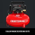 thumbnail image 3 of CRAFTSMAN Red 0.8HP 150 PSI 1-Stage Oil-Free Air Compressor 6 gal, 3 of 9
