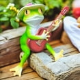 thumbnail image 5 of Meitianfacai Outdoor Decor Garden Statue, Guitar Playing Frog Figure for Patio, Balcony and Garden, Durable Resin Landscape Ornament​ Small Sculpture Gift​（Green）, 5 of 7