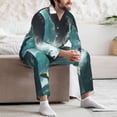 thumbnail image 7 of Picia Surfing Shark Pattern Men’s Long-Sleeve Sleepwear Set - Soft 2-Piece Loungewear with Pockets, Comfy PJs for Relaxing Nights-Small, 7 of 7