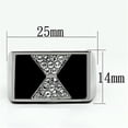 thumbnail image 2 of High polished (no plating) Stainless Steel Ring with Top Grade Crystal in Clear for Men Clear Stone Color Style TK708 Size 13, 2 of 4