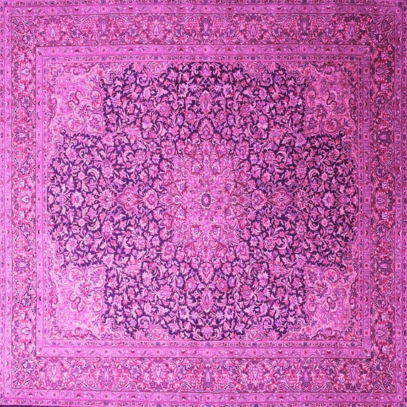 Ahgly Company Indoor Square Medallion Pink Traditional Area Rugs, 3' Square