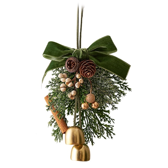 Wosthever Adorno navideño de piñas de plástico, lazo, elegante complemento para coronas navideñas del hogar. Kits de decoración para fiestas tipo+2