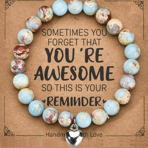 DESIGNICE Healing Bracelets,Handpicked Zebra Stone Charm Bracelet,Versatile Fashion Bracelets,White