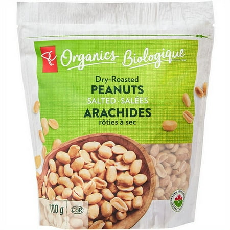 President's Choice Organics Dry-Roasted Peanuts, Salted, 700g/1.5 lb