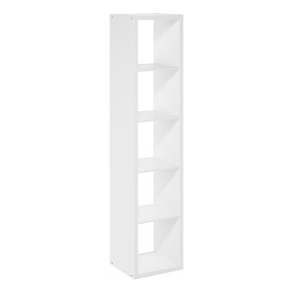 Pemberly Row Open Back Decorative Verticle Cube Storage Organizer in White