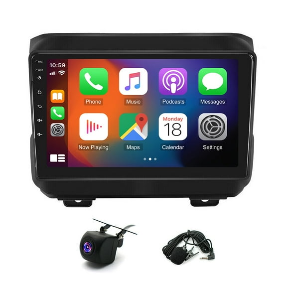 iSpchen Car Stereo Radio for Jeep Wrangler 2018-2022 with Wireless CarPlay Android Auto, 9in Android 13 Touch Screen Bluetooth WiFi FM/RDS GPS Navigation