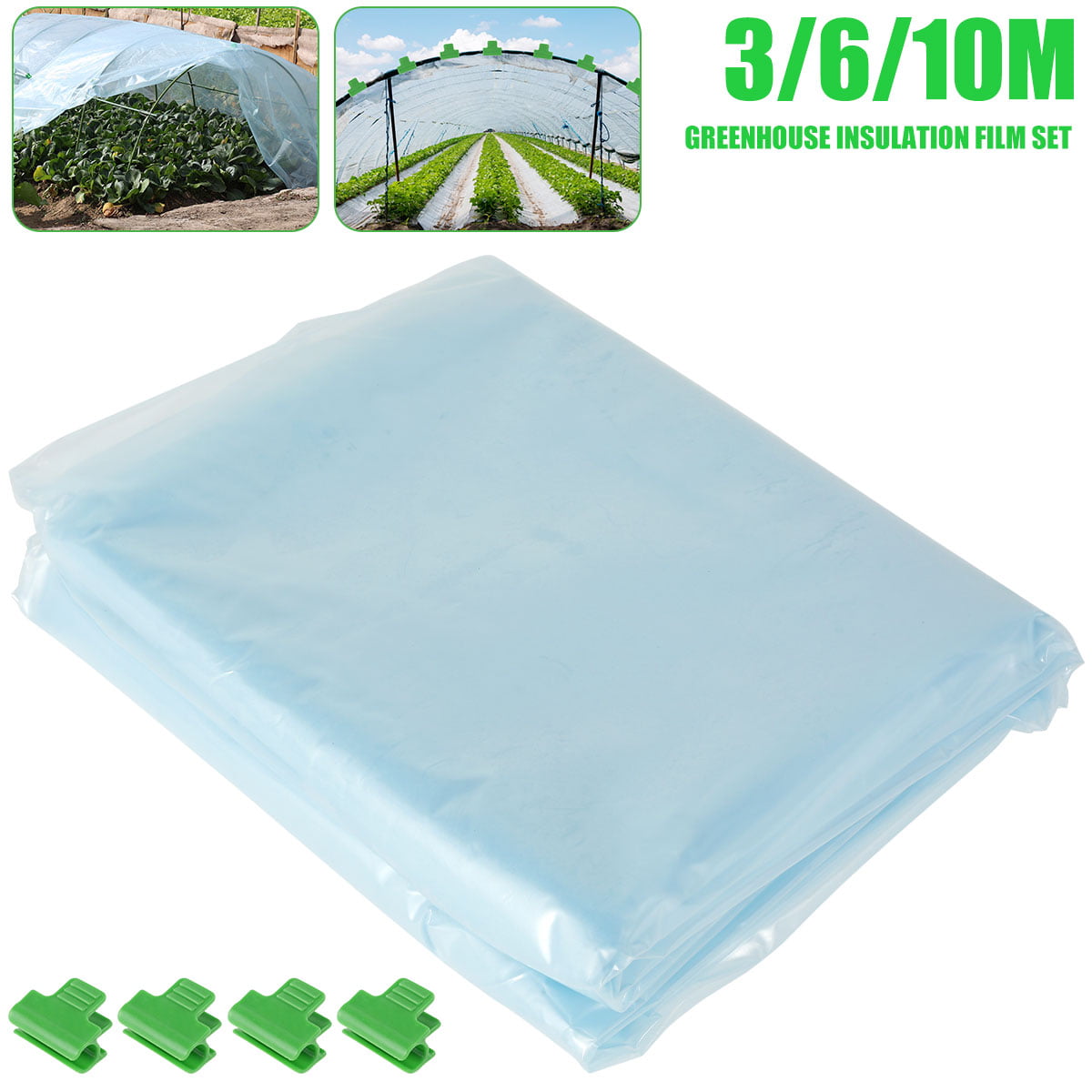 Clear Plastic Greenhouse Poly Film Polytunnel Poly Hot House Cover VARIOUS LENGT 