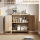 thumbnail image 5 of 31.5-pulgada small rattan buffet gabinete con almacenamiento kitchen coffee bar gabinete con doors boho rural sideboard con adjustable estantes y handle para kitchen y sala de estar (natural), 5 of 6