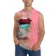 thumbnail image 1 of Balery Cool Cat Pink Sunglasses Camisetas sin mangas para hombre, absorbe la humedad y protege contra el mal olor.-Small, 1 of 7