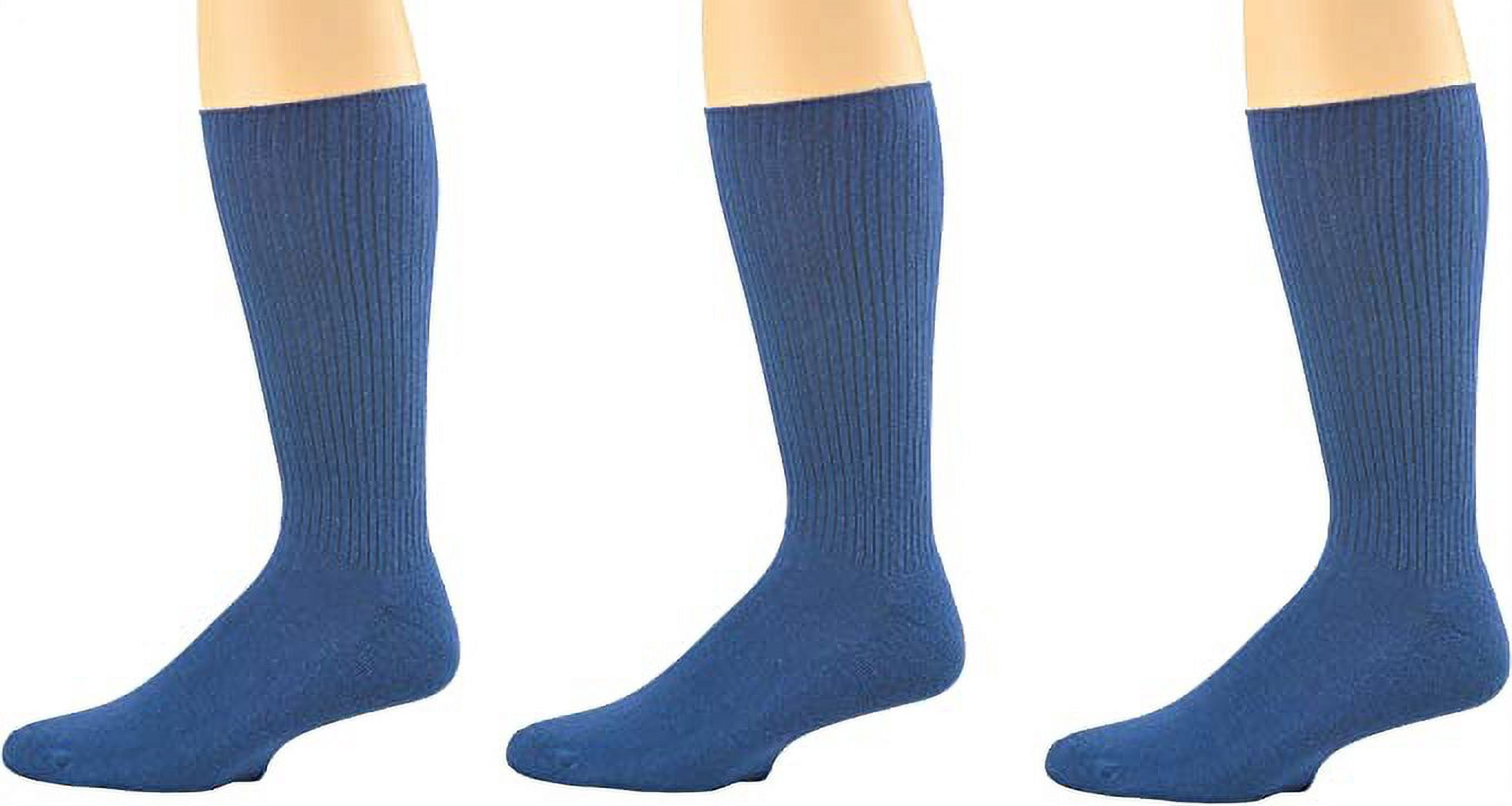 Sierra Socks Men's Ankle Socks, Cushioned, Non-Binding, Navy, 3 Pair Pack