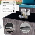 thumbnail image 5 of Kullavik 7 Pieces Outdoor Patio Furniture Set Sectional Rattan Wicker Furniture Sofa Set Patio Conversation Set with Tempered Glass Table and Seat Cushion,Blue, 5 of 8