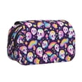 thumbnail image 1 of Disketp Skull colorful mushroom rainbow Estuche de Lápices de Doble Capa con Tapa Abatible y Cremallera, Organizador Escolar para Adolescentes y Adultos, 1 of 7